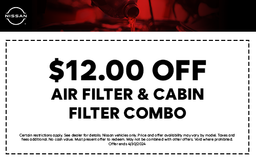 $12.00 Off (Air Filter & Cabin Filter Combo)